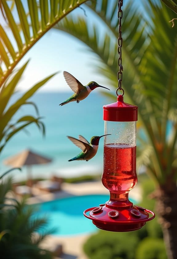 attract hummingbirds with feeders