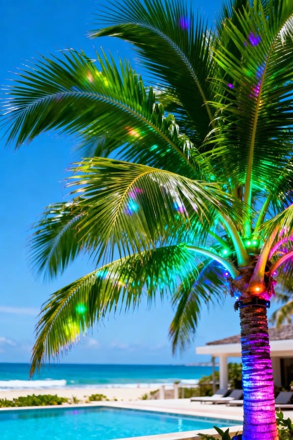 color changing palm tree features