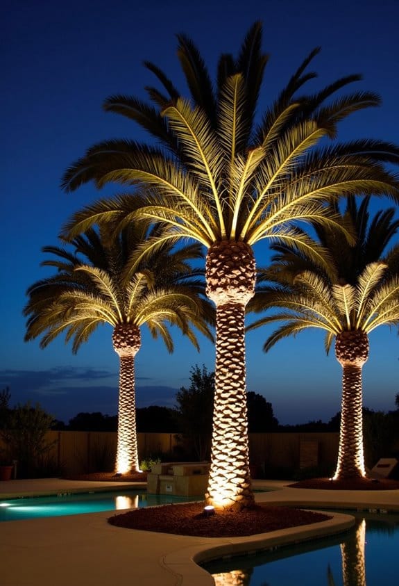 dramatic uplighting for landscapes
