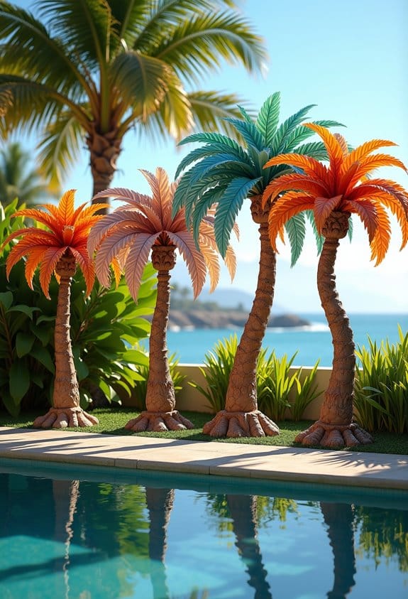 elegant outdoor palm sculptures