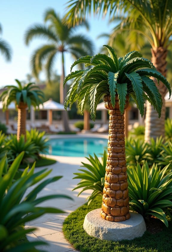 elegant outdoor palm statues