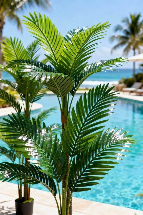 faux kentia palm trees