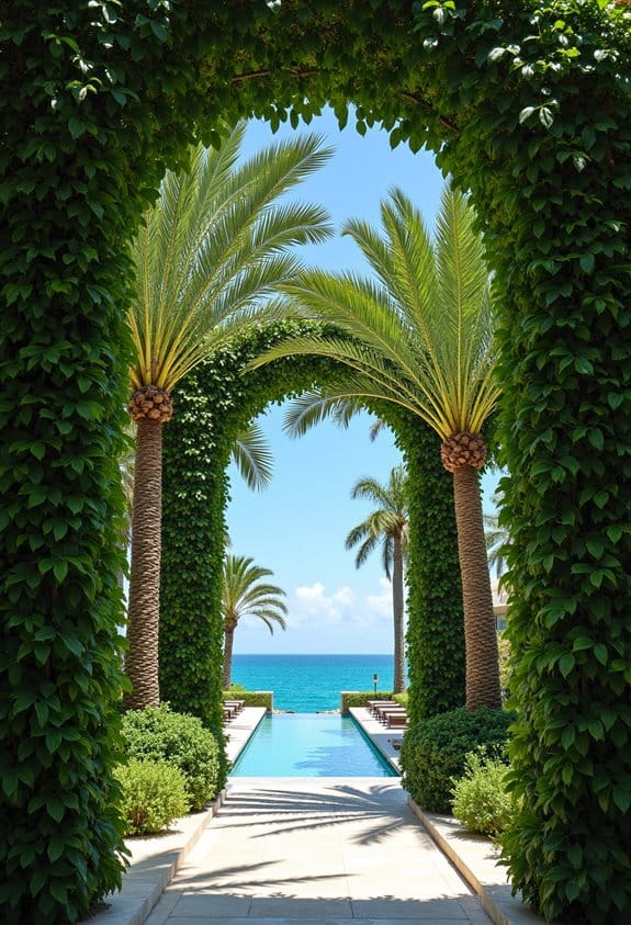 framing views with palms