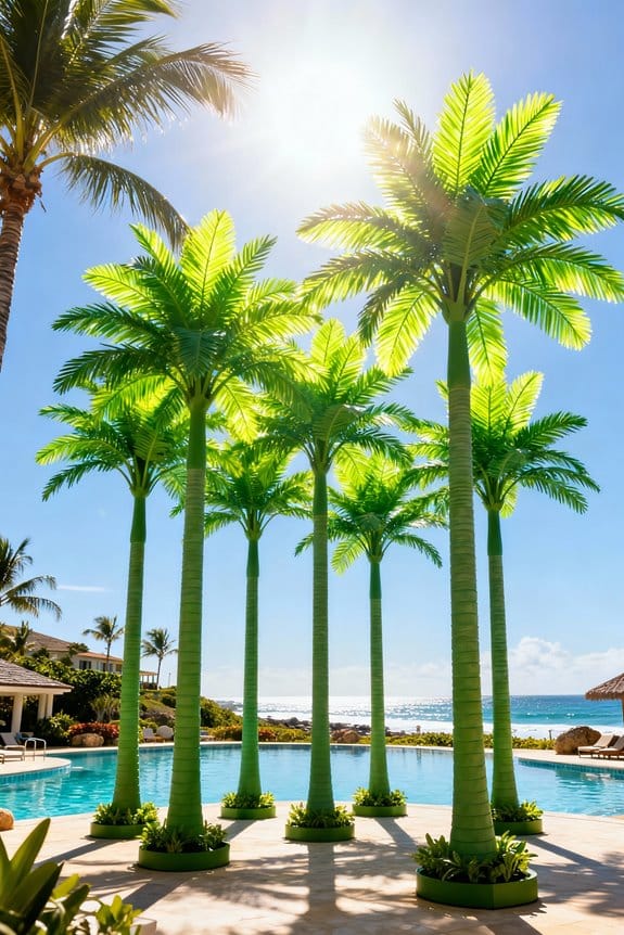 giant artificial palm trees