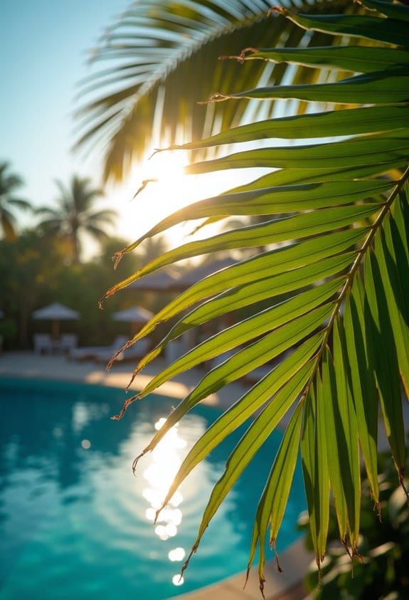 ideal sunlight for palms