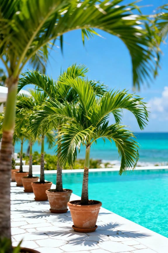 indoor and outdoor palm trees