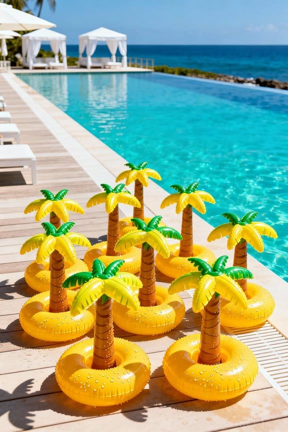 inflatable palm tree drink holders