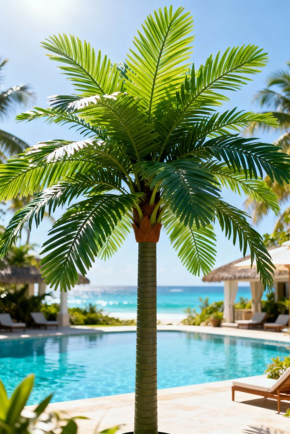 large artificial palm trees