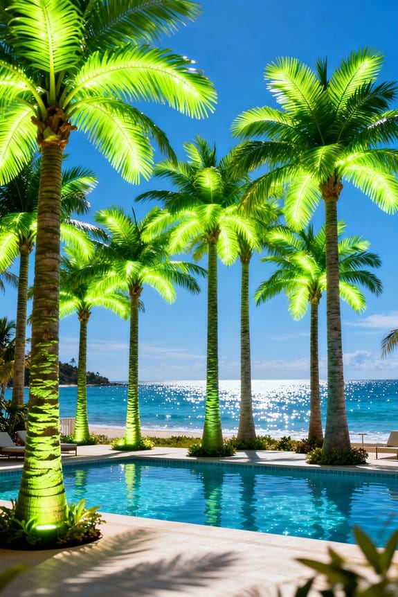 large artificial palm trees