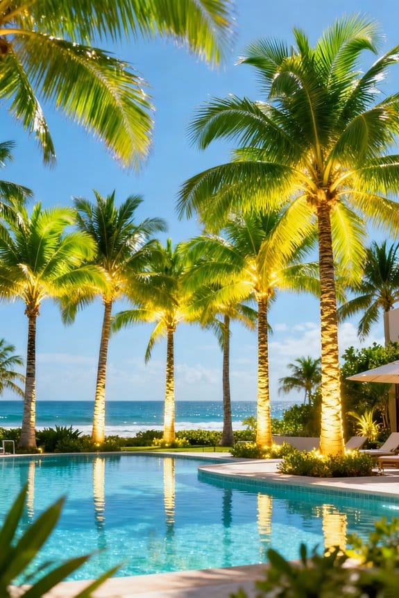 lighted palm trees outdoor decor