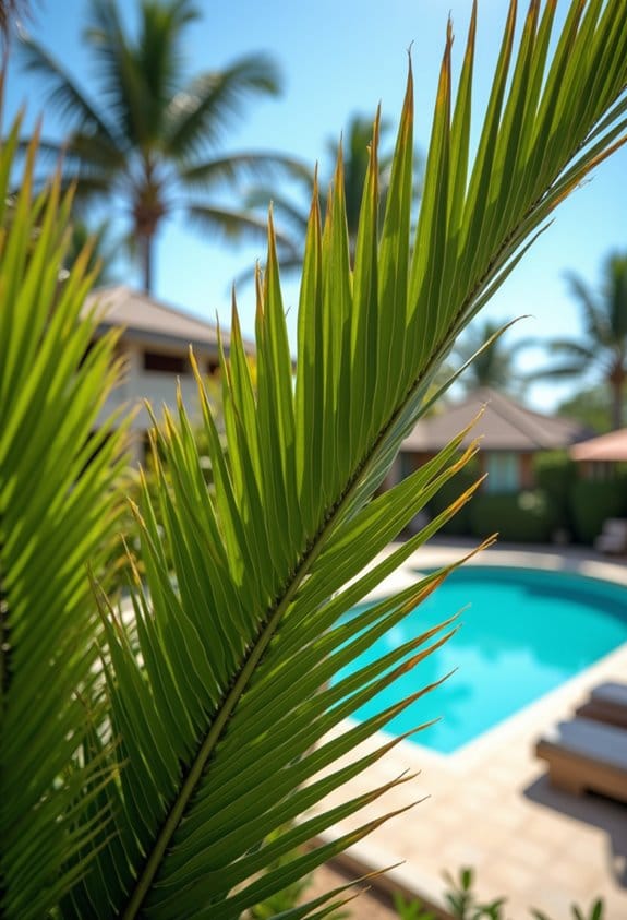 mid sized palms for depth