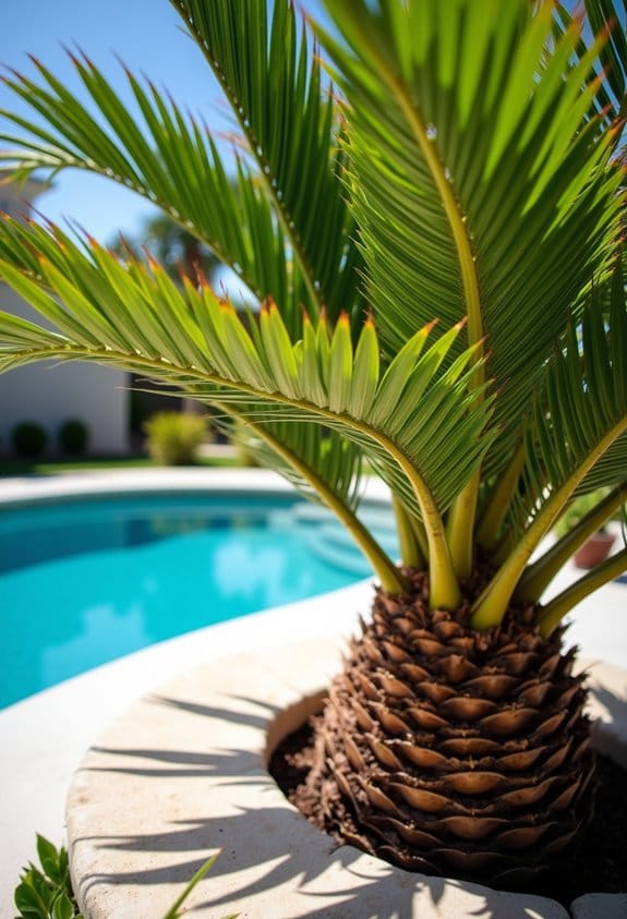 non invasive poolside palm selection