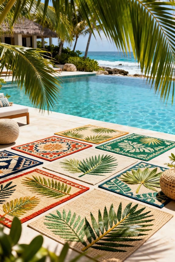 outdoor palm leaf rugs