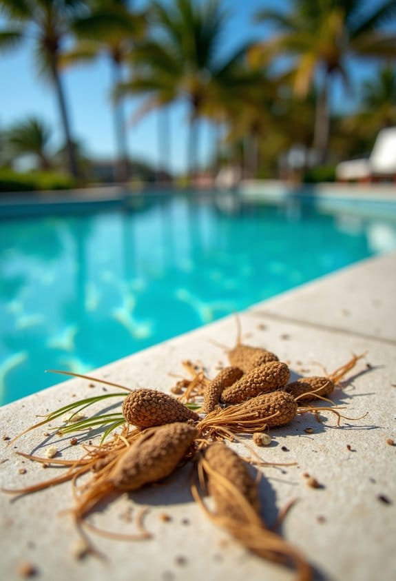 palm debris complicates maintenance