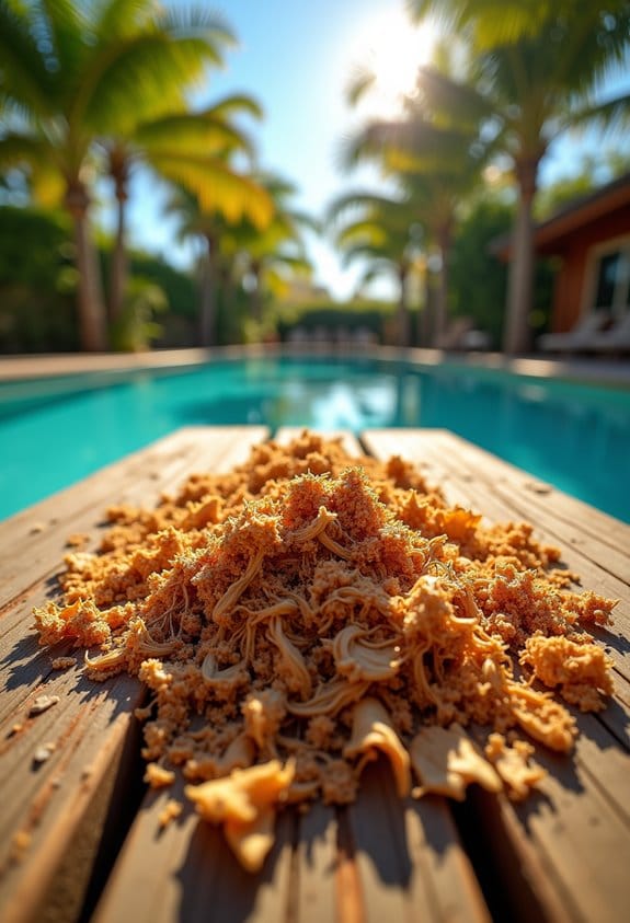 palm debris mulch preparation