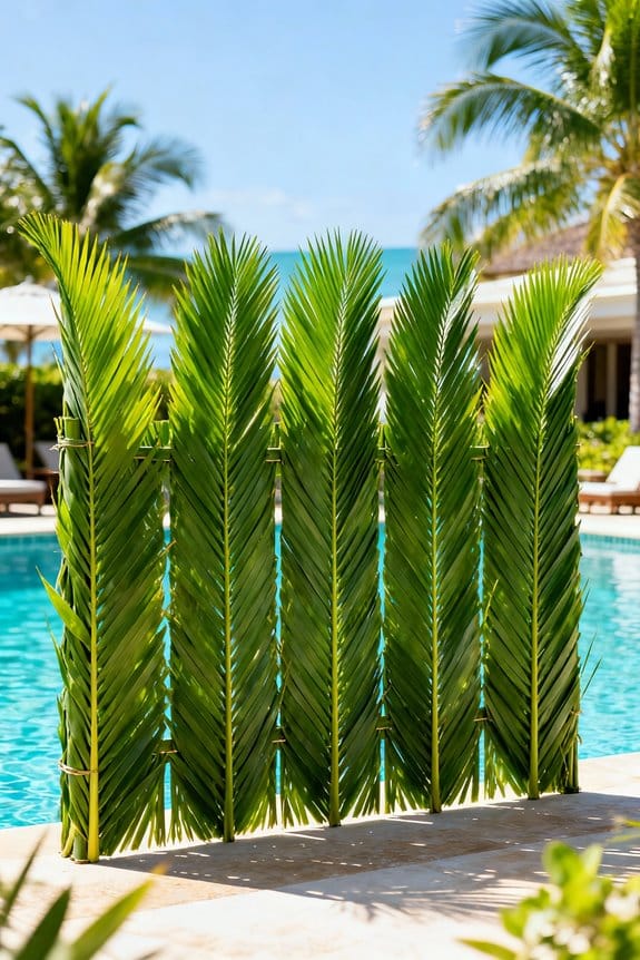 palm leaf garden fences