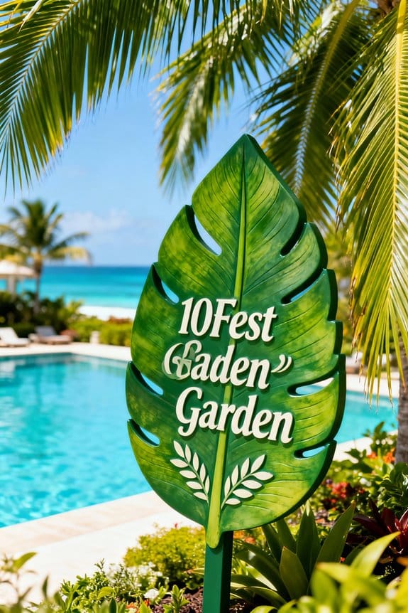 palm leaf garden signs