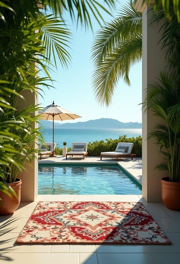 palm tree balcony rugs