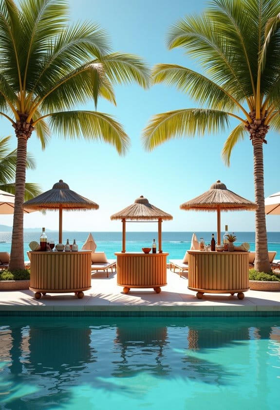 palm tree beverage carts