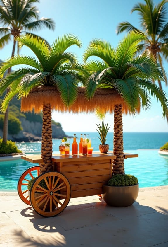 palm tree beverage carts