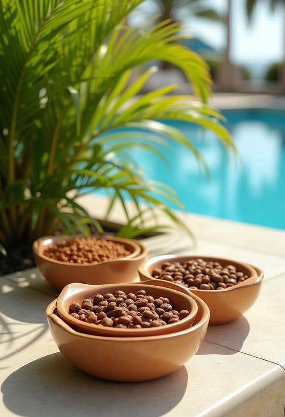 palm tree cat bowls