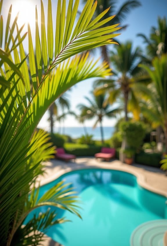 palm tree fence decor