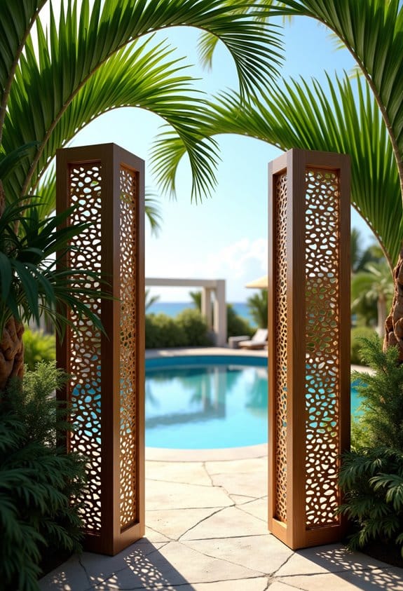 palm tree garden fences