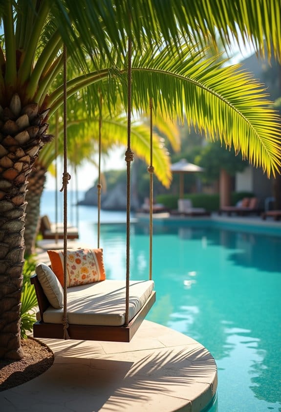 palm tree garden swings