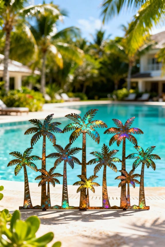 palm tree metal decor