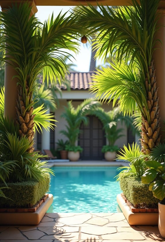 palm tree patio decor