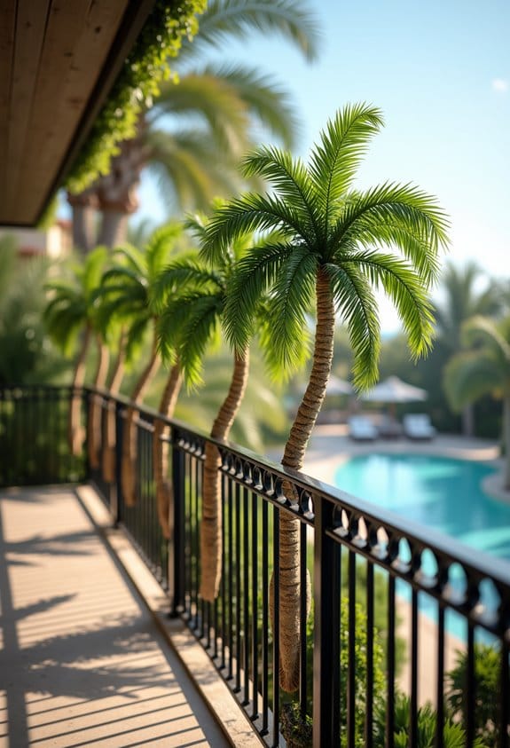 palm tree railing decor