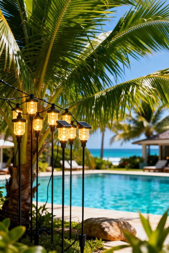 palm tree solar lights
