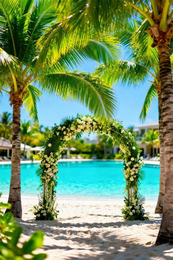 palm tree wedding arches