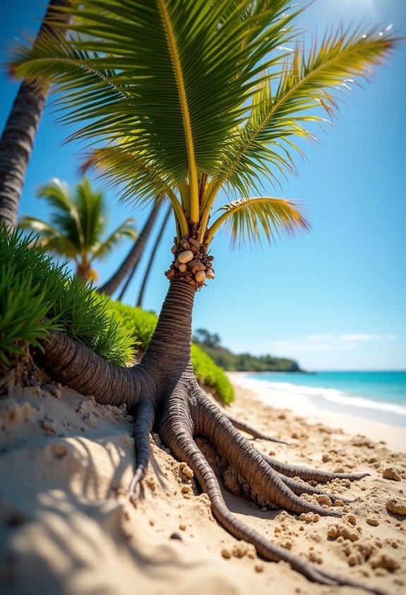 palm trees enhance coastal stability