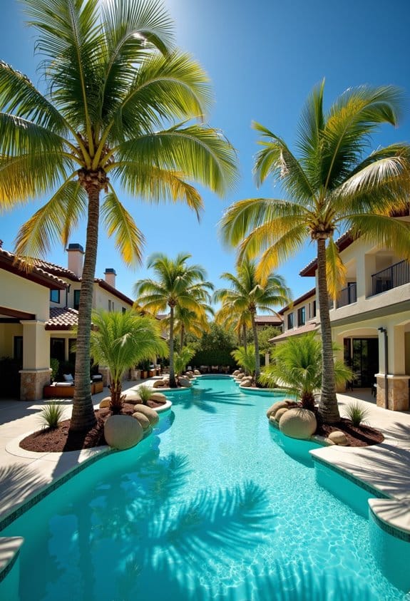 palm trees pool distance guidelines