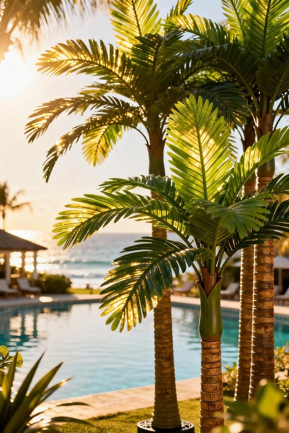 realistic outdoor fake palms