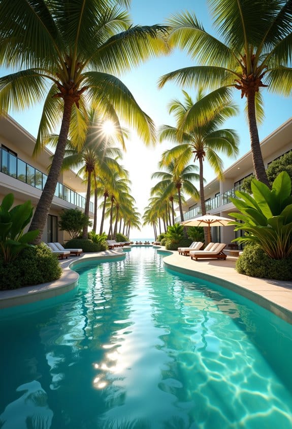 resort style poolside oasis design