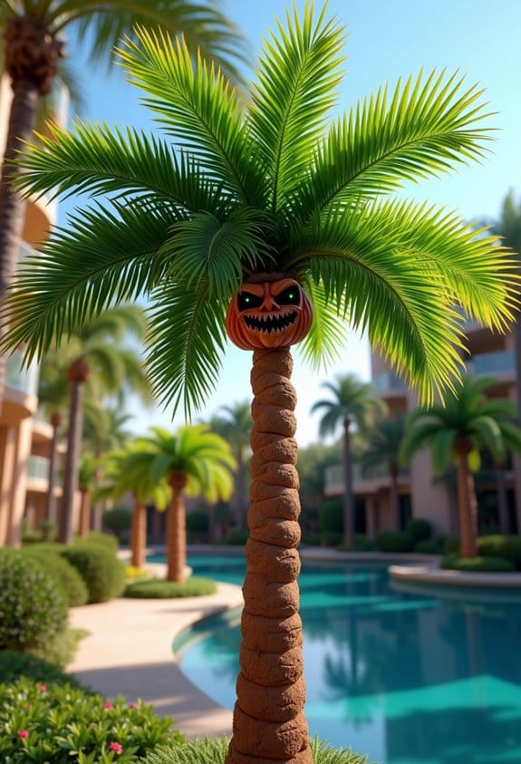 spooky palm tree decorations