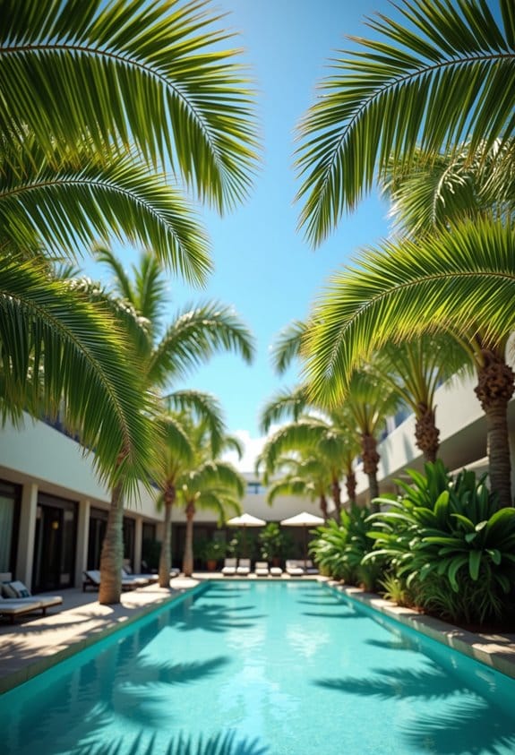 strategic palm tree placement