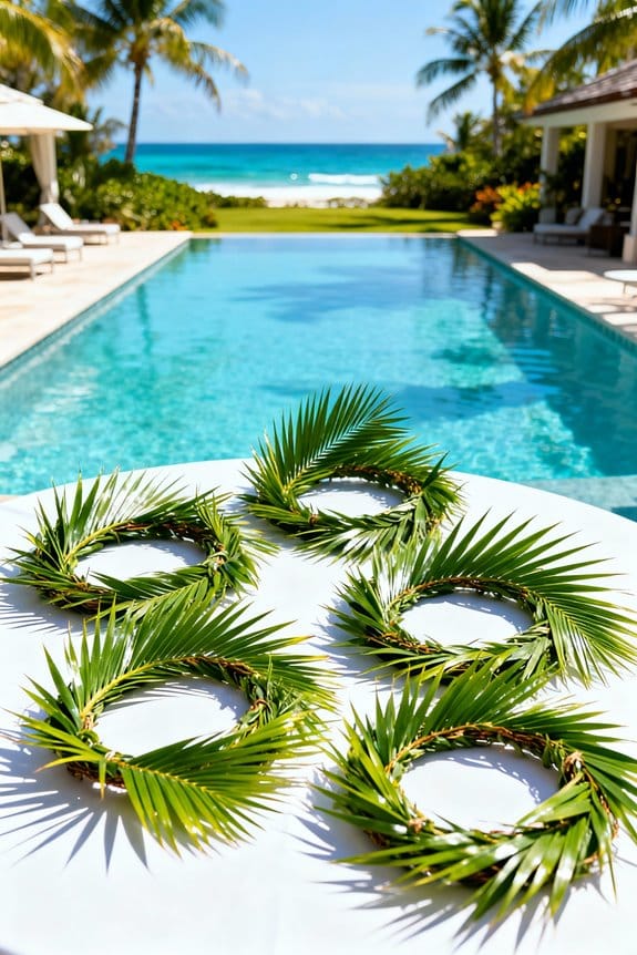 stylish balcony palm garlands