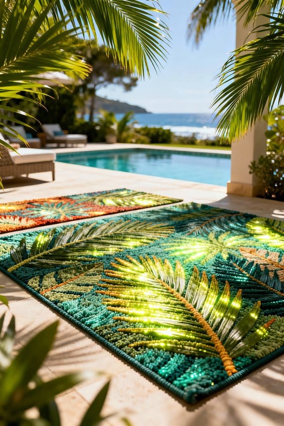 stylish outdoor palm rugs