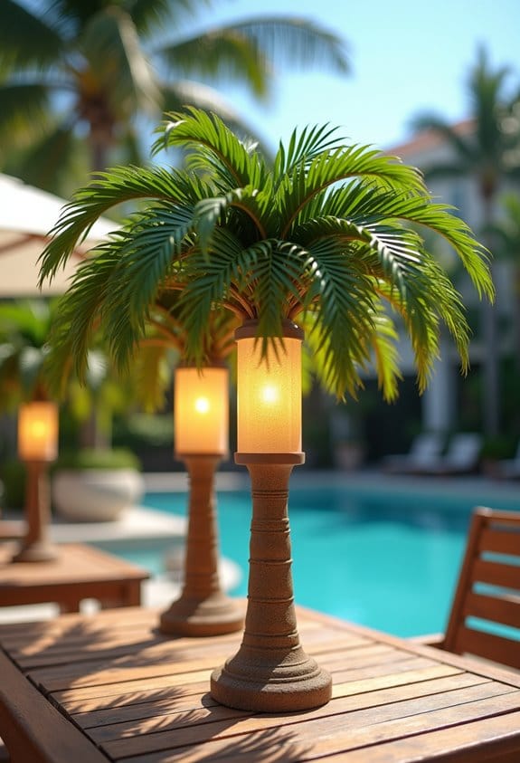 stylish outdoor palm tree lamps