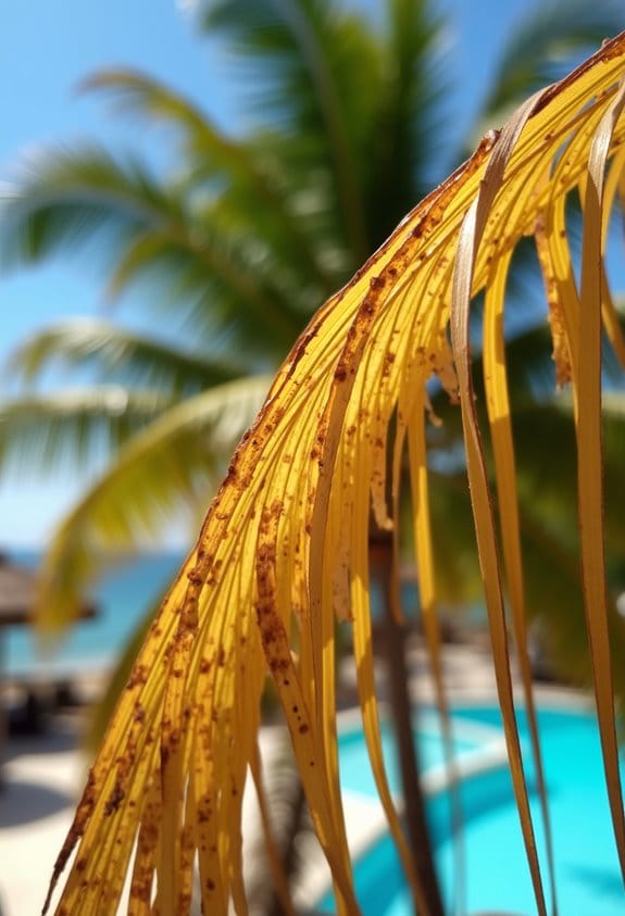 sunburn symptoms on palms