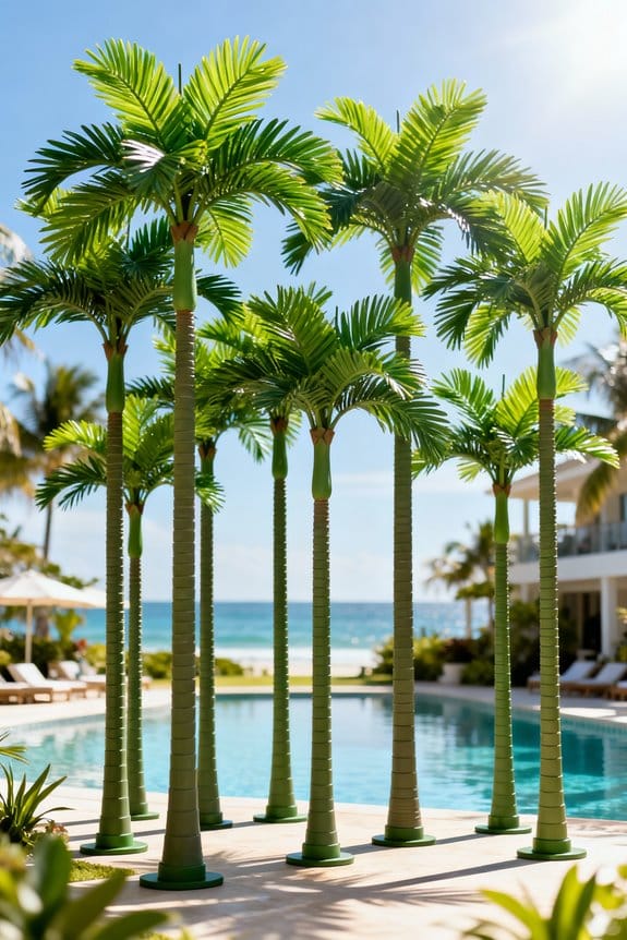 tall artificial palm trees