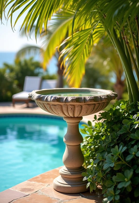 top palm tree bird baths