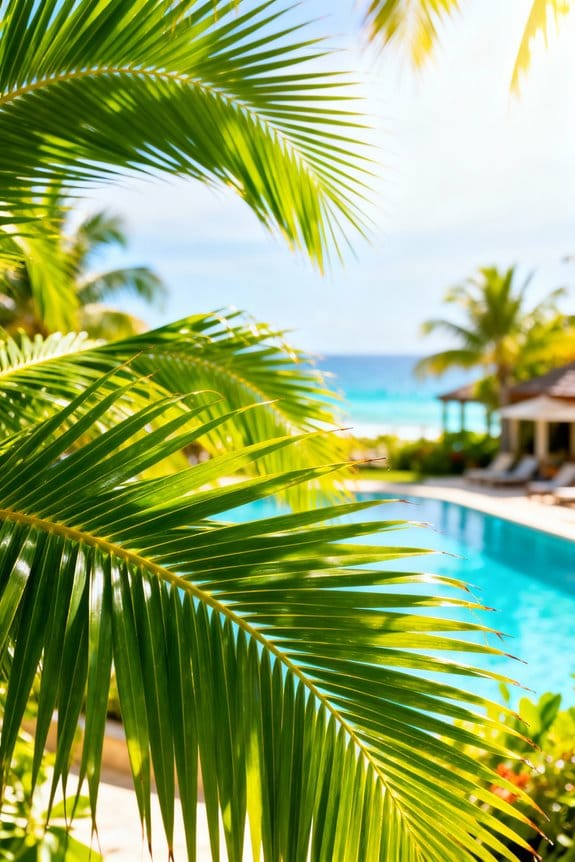 tropical coastal garden trees