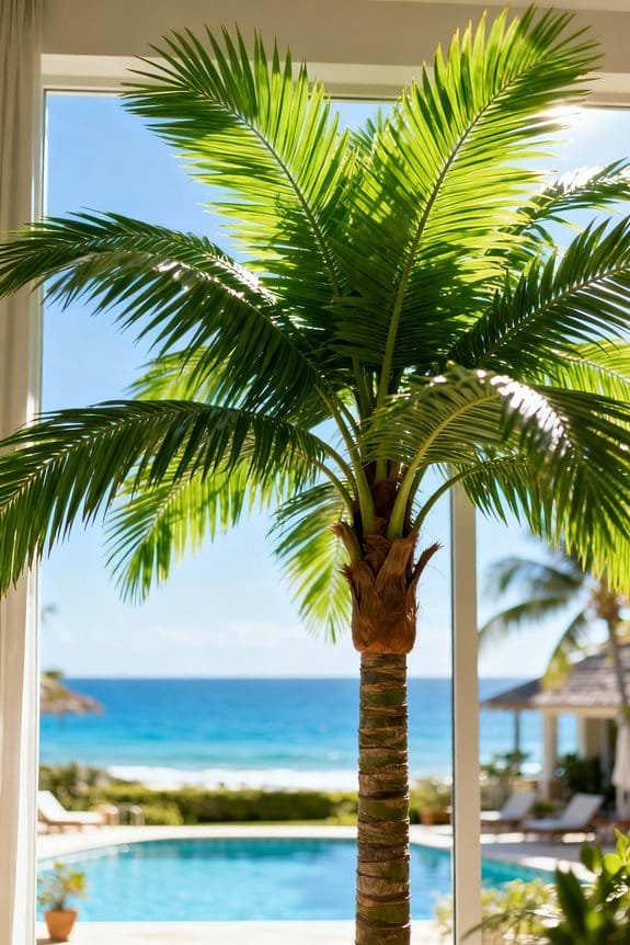 tropical faux palm trees