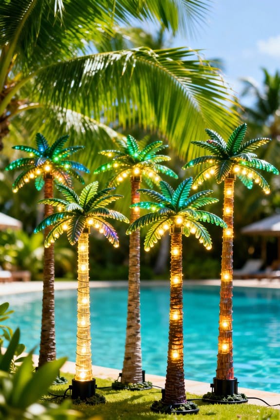 tropical led palm decorations
