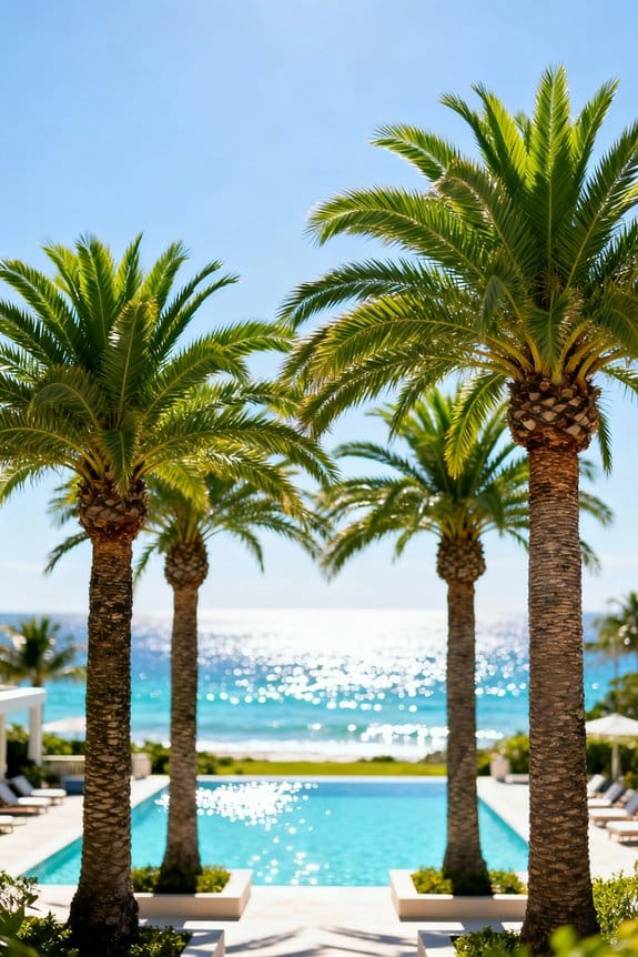 tropical oasis patio palms