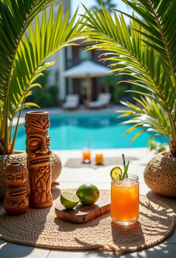 tropical palm leaf decor
